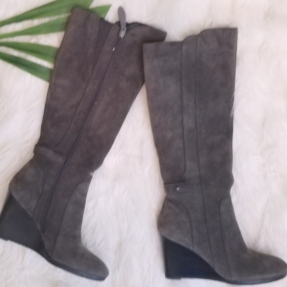 Suede Wedge Heel Boot  NWOT